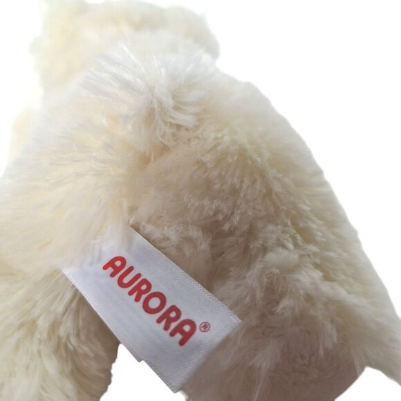 Aurora Mini Flopsie White Polar Bear Laying Down Stuffed Animal Plush Toy 9” - Picture 7 of 9